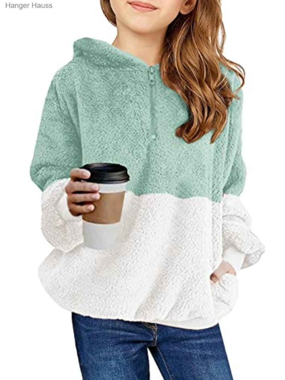 Girls Fuzzy Fleece Pullover Hoodie Sweatshirt 4-15 Years